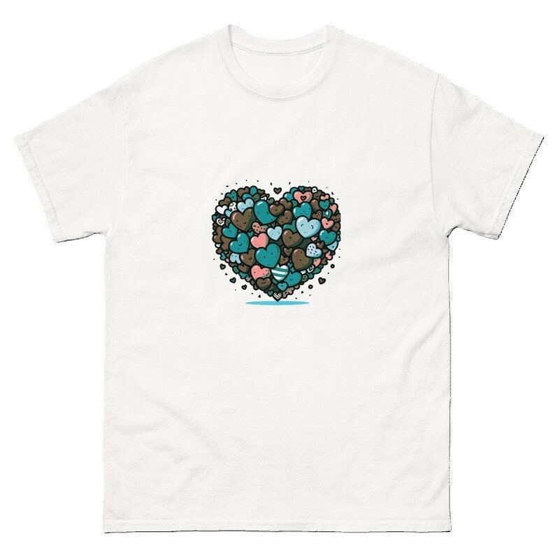 ★RAIVE★ Heart After Graphic Tshirts in Teal Blue VW4AE100A Heart After Graphic T-shirts in Teal Blue VW4AE100-A1 - 레이브