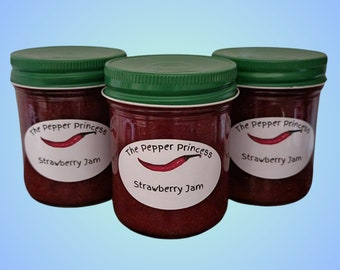 Strawberry Jam 3 Pack Best Tasting Jelly Homemade Fruit Jam Gourmet Gift Idea Foodie Gift Idea Meat Fish Glaze Delicious Gift Idea