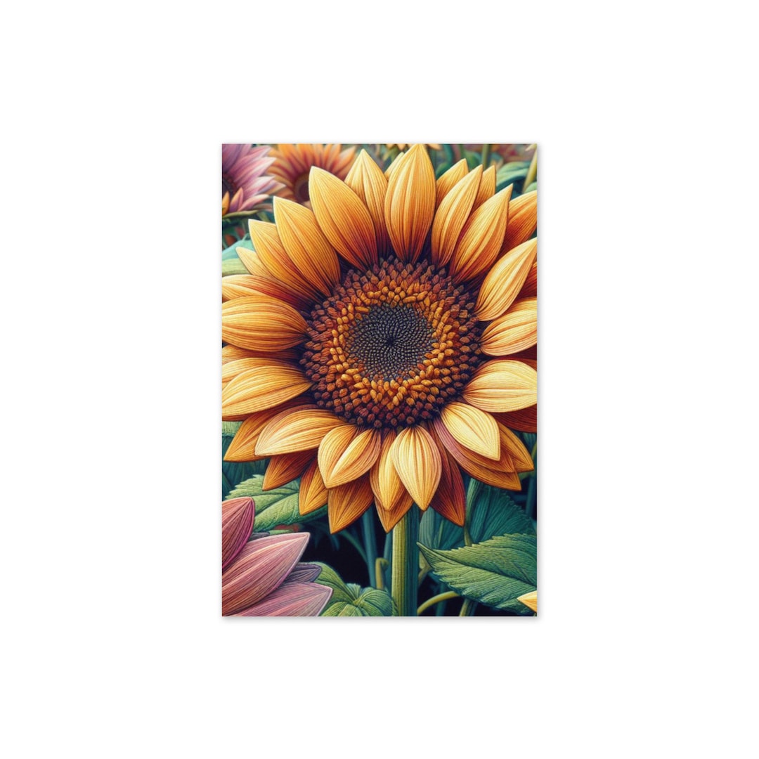 Sunflower Greeting Card – Blank Inside, Beautiful Floral Design for ...