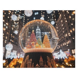 NYC Snow Globe Puzzle – Eco-Friendly Jigsaw for Christmas, Family Game Night, Snow Lovers & Unique Holiday Gift Ideas