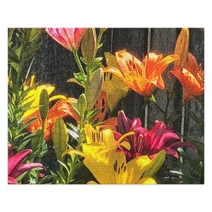 Lily Garden Jigsaw Puzzle – Eco-Friendly Gift for Gardeners & Flower Lovers, Family Game Night Fun, Floral Puzzle for Nature Fans