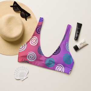 Purple Spiral Bikini Top | Soft, Comfy & Eye-Catching | Stylish Swimwear for Pool Parties, Beach Days and Summer Vacations