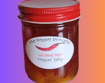 Wicked Hot Pepper Jelly Best Tasting Pepper Jelly Wedding Favors Gifts Spicy Barbecue Glazes for Meat Poultry and Fish