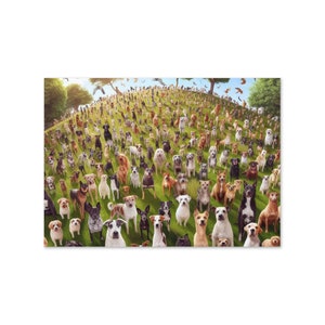 Carte de voeux Chiens sur la colline / Intérieur vierge pour toutes les occasions
