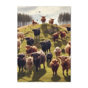Vaches sur une colline - Carte de voeux vierge amusante pour toutes les occasions - Humour fantaisiste sur la vie à la ferme pour les amoureux des animaux et les fans de charme champêtre !