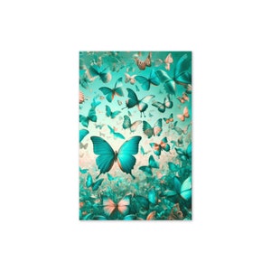 Tarjeta de felicitación de mariposas verdes / Interior en blanco / Elegante diseño inspirado en la naturaleza para cualquier ocasión / Perfecta para cumpleaños y momentos especiales