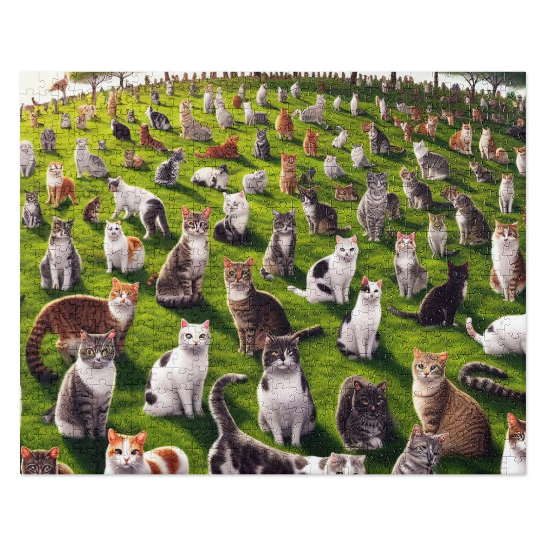 Cats Everywhere Jigsaw · Eco-friendly Cat Art - Etsy