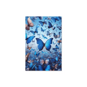 Cartão de felicitações de borboleta azul – em branco por dentro para qualquer ocasião – cartão inspirado na natureza para amantes de borboletas, amigos ou qualquer pessoa