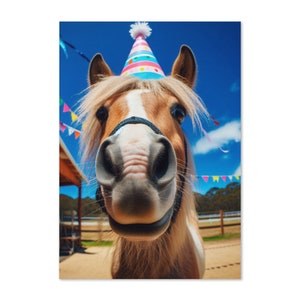Biglietto d'auguri di Buon Compleanno a Tema Cavallo - Perfetto per ogni amante dei cavalli! Festeggia con un biglietto unico e affascinante a tema equestre.