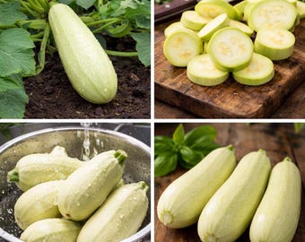 White Bush Summer Squash Seeds – Heirloom, Non-GMO, Marrow