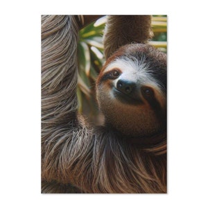 Cartão de felicitações Happy Sloth – Em branco por dentro – Perfeito para amantes da vida selvagem, entusiastas da natureza e qualquer ocasião – Bonito e único!