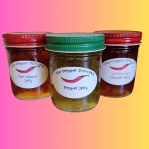 Pepper Jelly Combo 3 Jar Bundle Wicked Hot Pepper Hot Pepper Jelly Sweet Pepper Jelly Gourmet Gift Idea Foodie Gift Idea Best Tasting Jelly