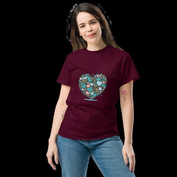 ★RAIVE★ Heart After Graphic Tshirts in Teal Blue VW4AE100A Raive-Heart After Graphic T-shirts in Teal Blue VW4AE100-A1