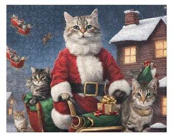 Santa Claws · Humorous Holiday Cat Jigsaw