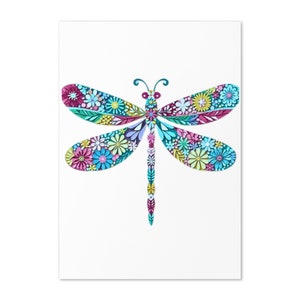 Biglietto d'auguri con libellula colorata – Interno vuoto – Biglietto con natura vibrante per ogni occasione, ideale per amanti del giardino, artisti e sognatori