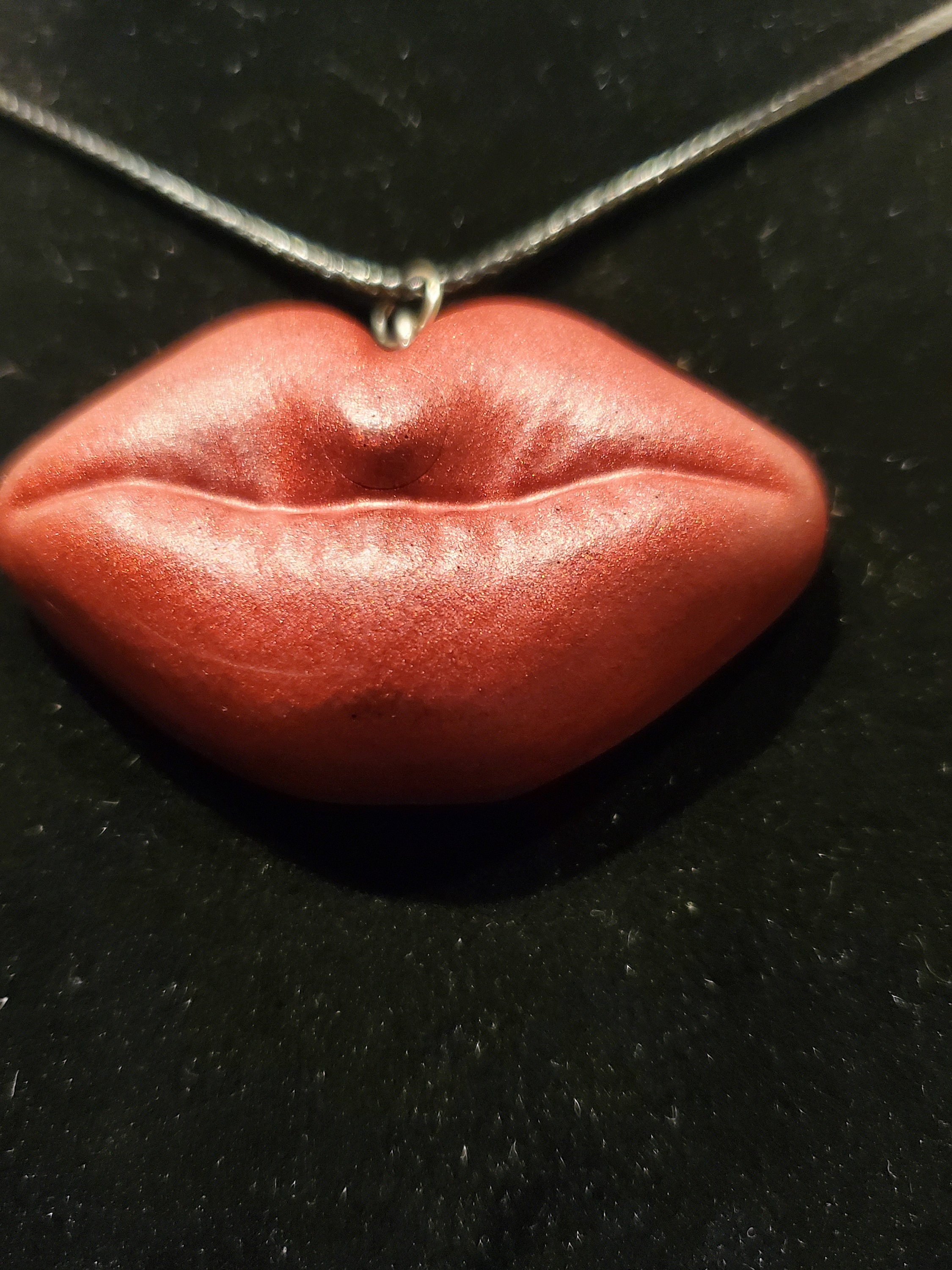 Resin Lips Necklace Etsy