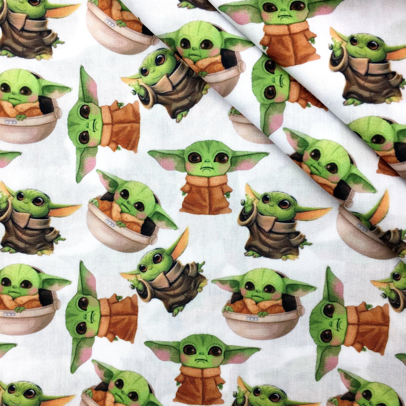 Baby yoda fabric by yard Bullet Double Brushed Poly Cotton Etsy