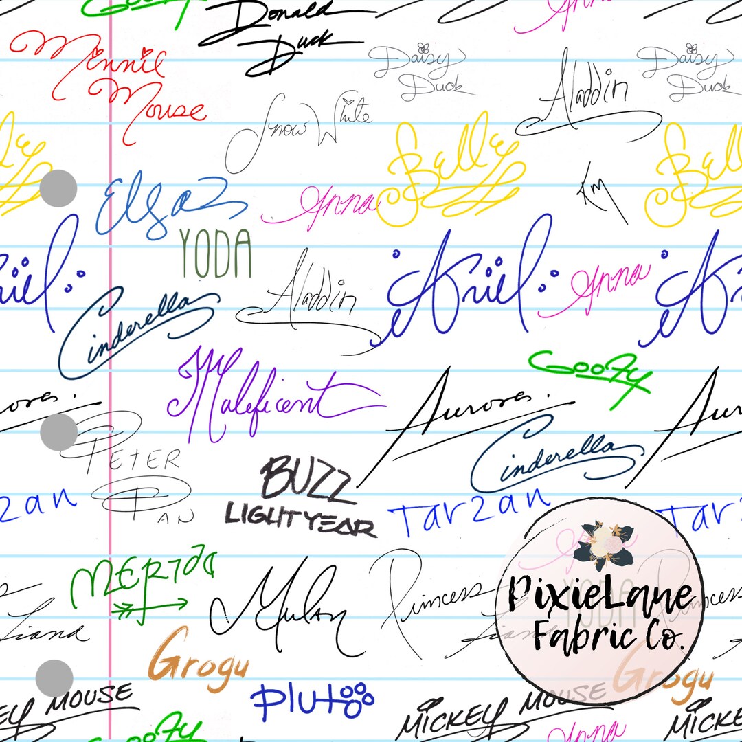 Disney World Signatures PREORDER Fabric by Yard Bullet Double - Etsy