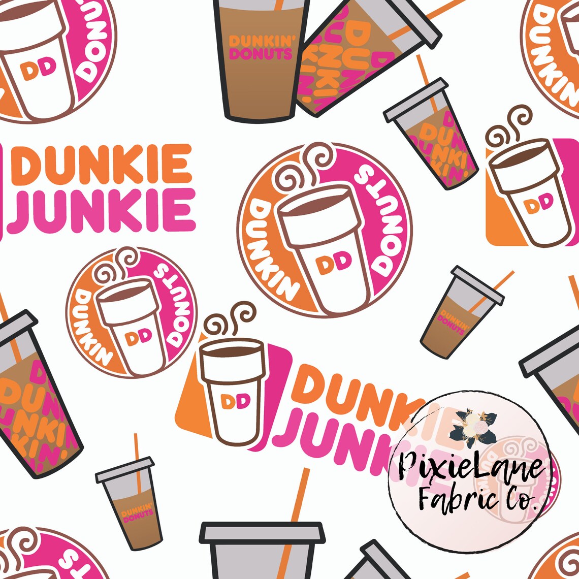 Dunkin Donut fabric by yard Bullet Double Brushed Poly Cotton Etsy