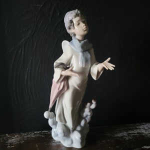 Vintage Retired Lladro Angelic Seasons Winter Angel, No Box, Very Good Repair