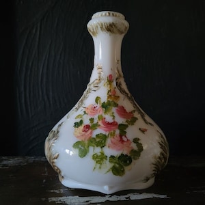 Antique Milk Glass Decanter, Dithridge Glass Company Victorian Milk Glass Bottle without Stopper
