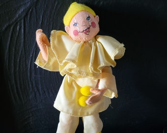 1990 Annalee Clown Doll 10 Inch Poseable Doll, Vintage Annalee Doll