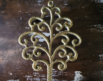 Vintage Solid Brass "Tree of Life" Tree Shape Trivet / Wall Hanging /Hot Plate