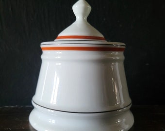 Vintage Jacques Lobjoy Porcelaine D'Auteuil French Bistro Sugar Bowl