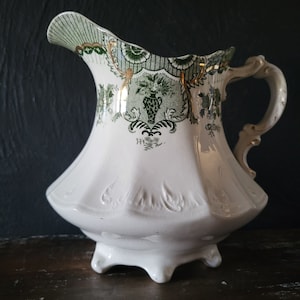 Antique Wedgwood Raleigh Royal Semi Porcelain Transferware Pitcher *Crazing