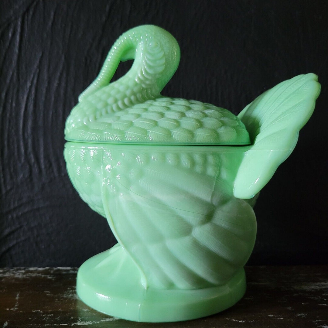 Martha Stewart LE Smith Jadeite Green Milk Glass Covered Etsy