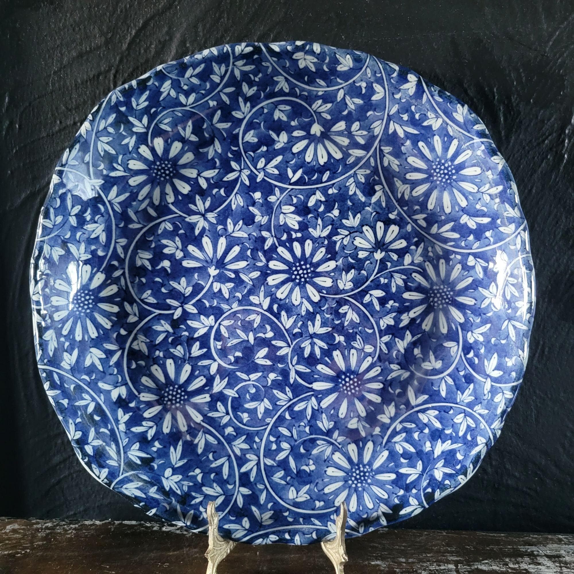 Chinese Blue and White Floral Bowl - Etsy