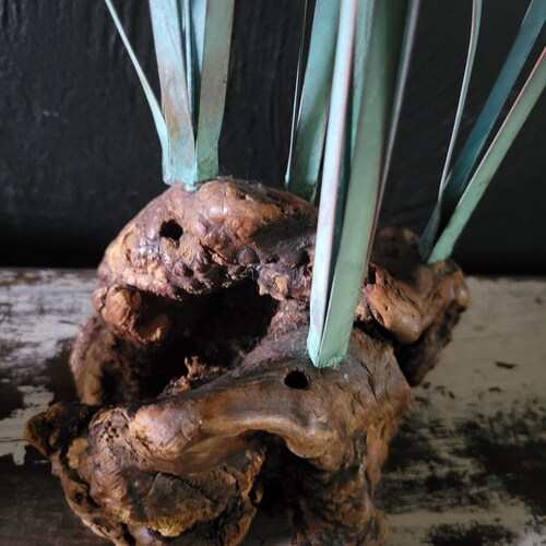 Shops Midcentury MCM Copper and Burlwood Cattail Sculpture (Possible Max Howard)