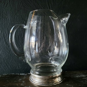 Vtg Mid-Century Modern Atomic Starburst Cocktail Pitcher Wallace Sterling Base