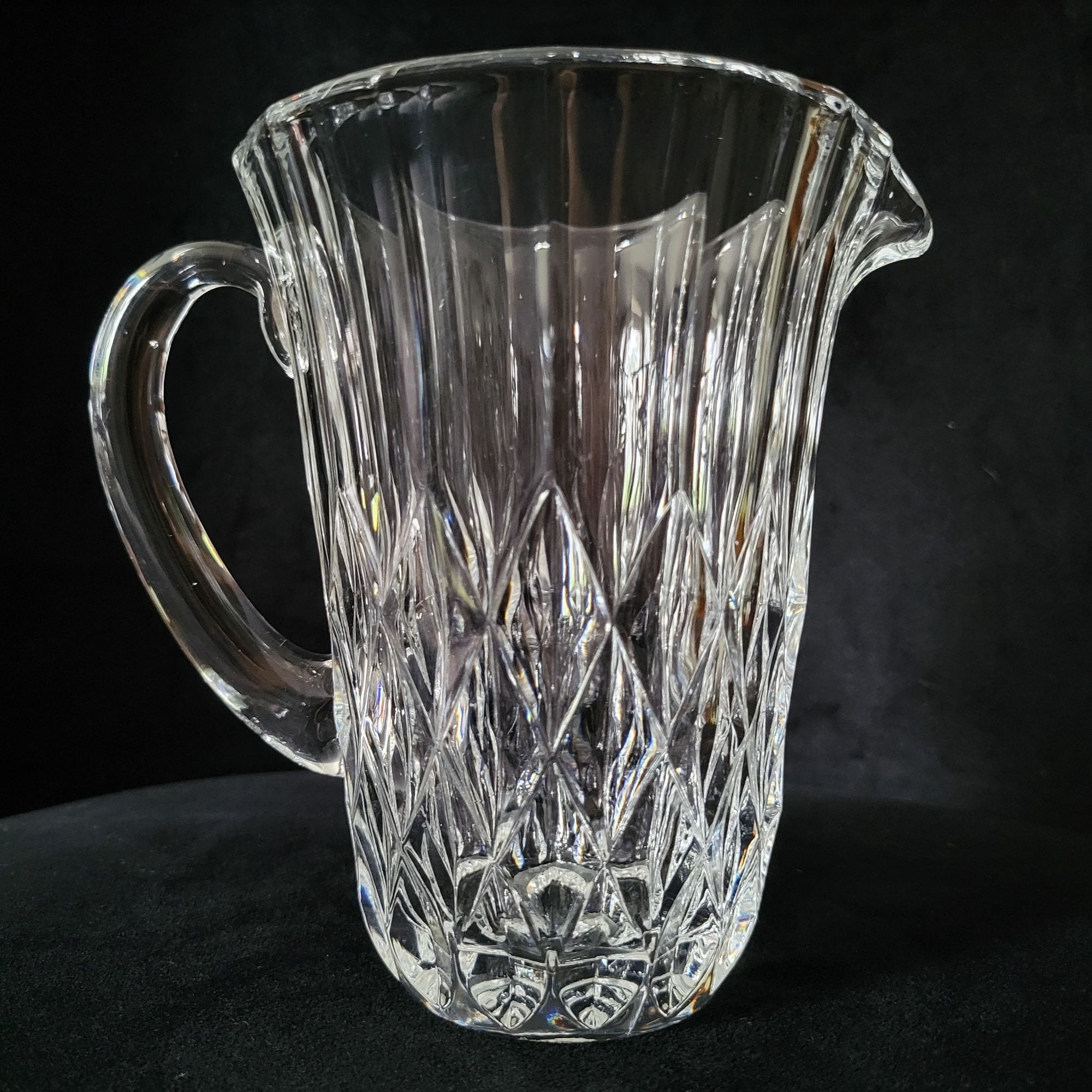Small Vintage Val St. Lambert Crystal Imperial Glass Pitcher