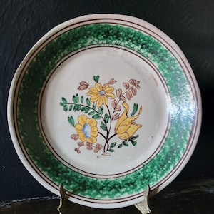 Vtg Alessi Caltagirone Wall Plate Signed Flowers Italian Sicilian Art Pottery