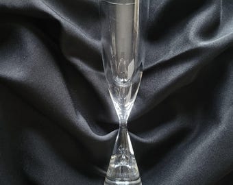 Vintage Holmegaard Champagne Flauta Princesa Patrón Vidrio Claro Elegante Stemware