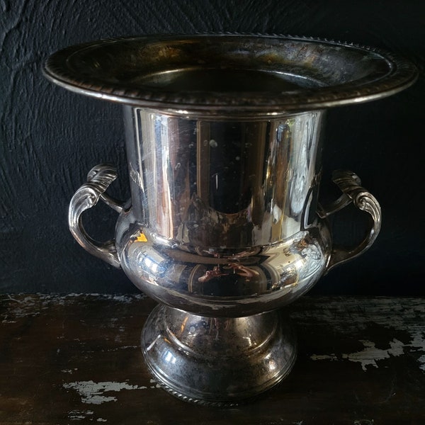 Secchiello per champagne vintage, urna placcata in argento, secchiello per il ghiaccio, vaso placcato in argento vintage, secchiello per il ghiaccio, secchiello per il vino