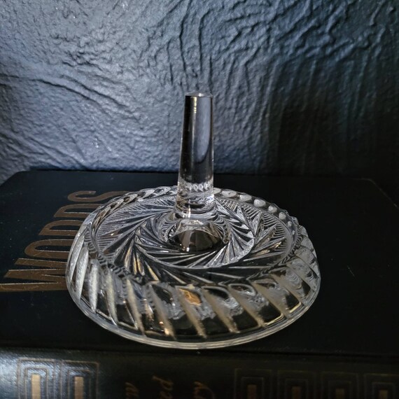 Vintage Cut Glass Ring Holder Etsy
