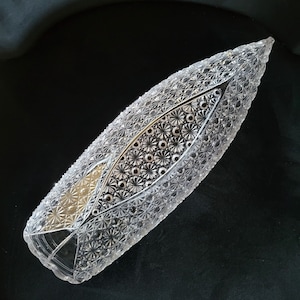 Antieke EAPG Glass 13&quot; Yacht Selderij of Relish Tray - Geo. Duncan & Sons c.1880s