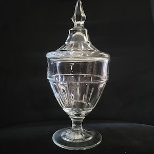 Vintage EAPG Urn Style Covered Jar, Vanity Jar, Candy Jar