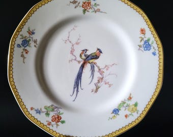Antique Theodore Haviland Limoges Salad Plate, Eden Pattern, Bird Plate