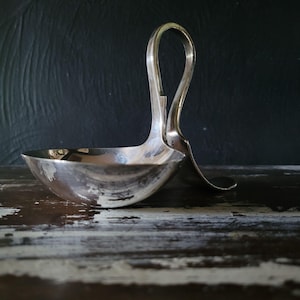 Vintage Silverplate Standing Ladle with Bent Loop Handle By Skinner
