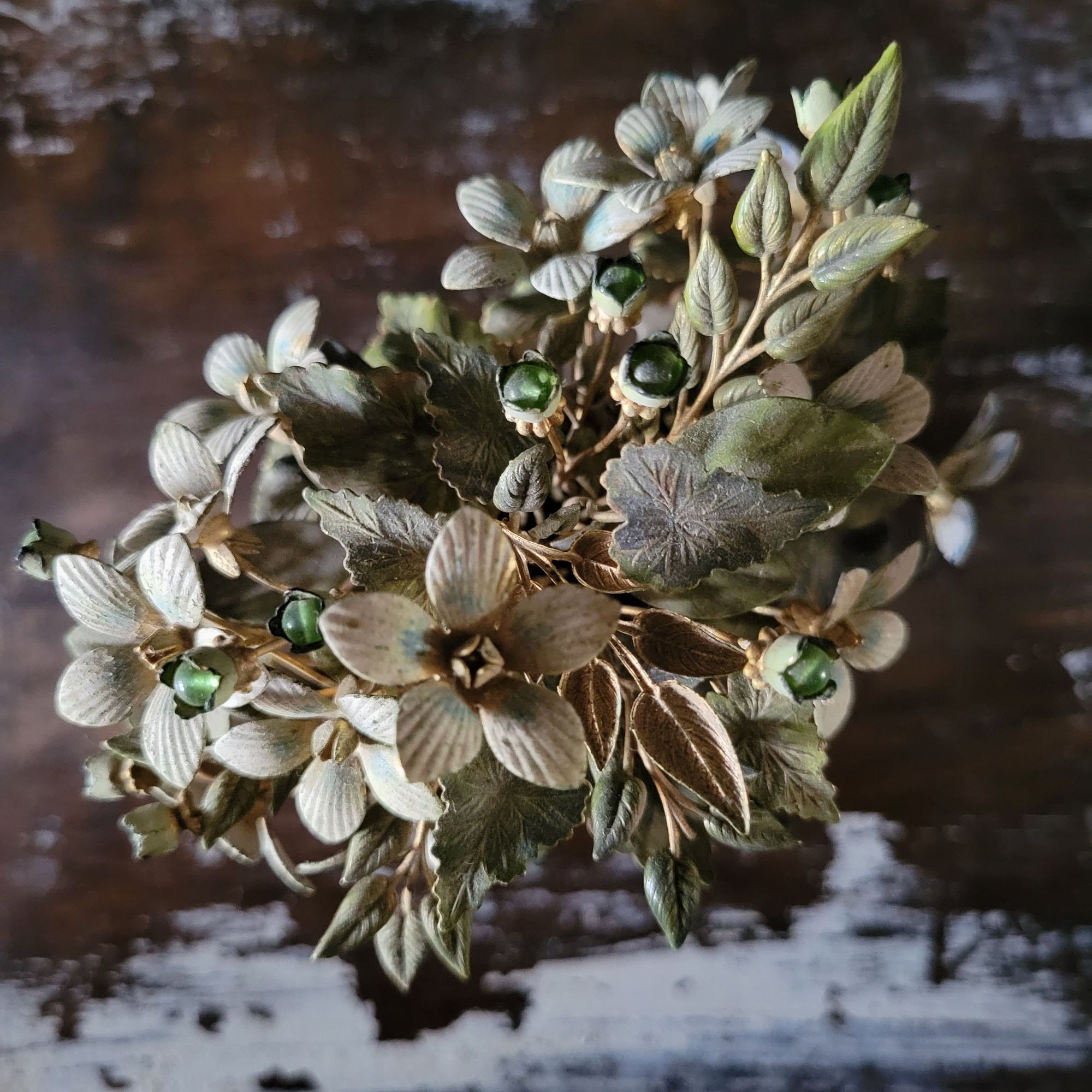 Vtg Gorham Jane Hutcheson Gilded Enameled Fleurs Des Siècles