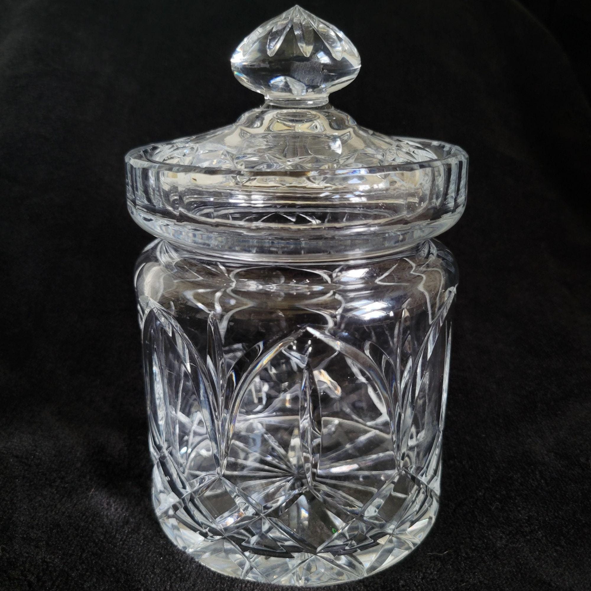 Vintage Cut Crystal Biscuit Jar, Cookie Jar, Lidded Crystal Jar - Etsy