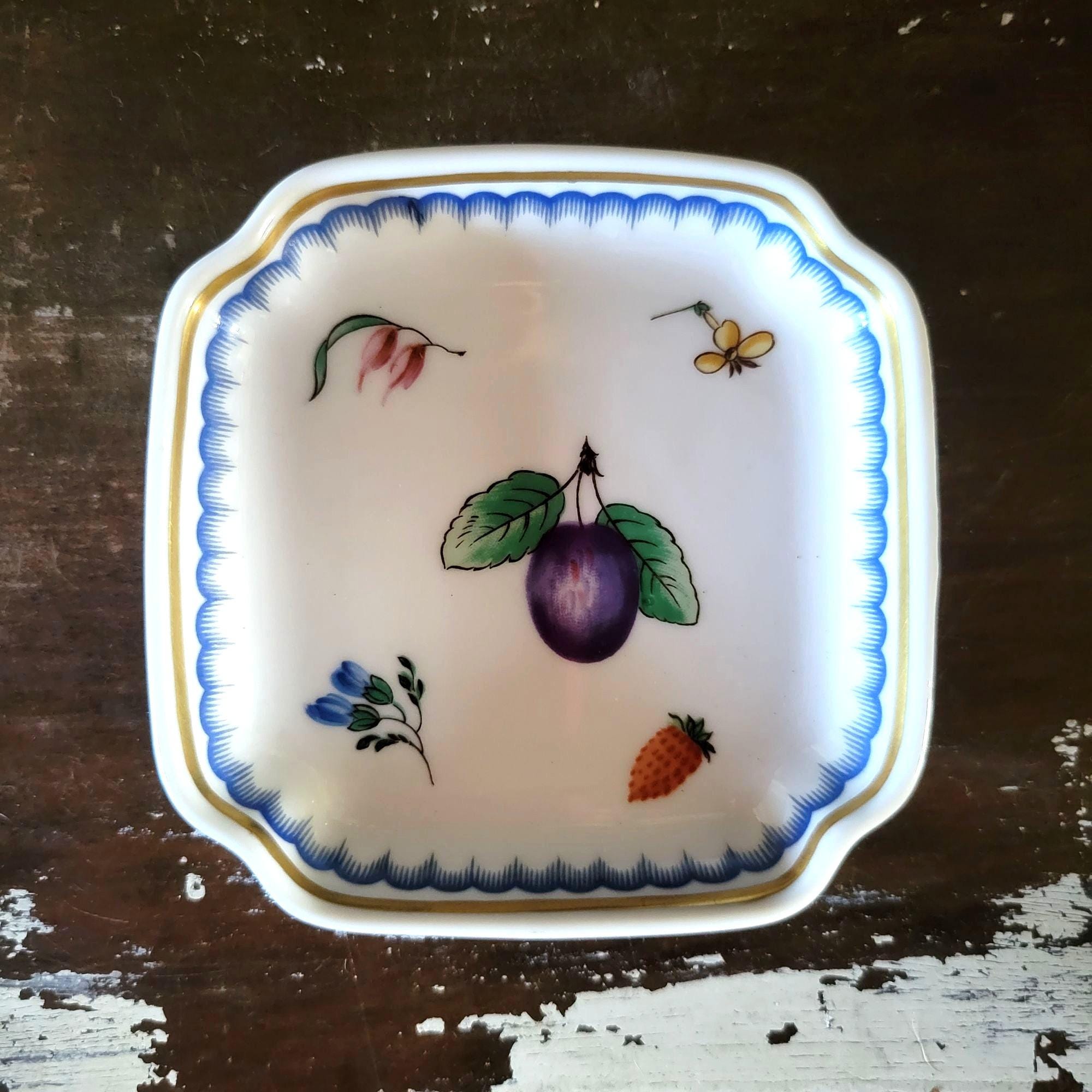 Richard Ginori Italian Fruits Trinket Dish, Floral Porcelain Nut