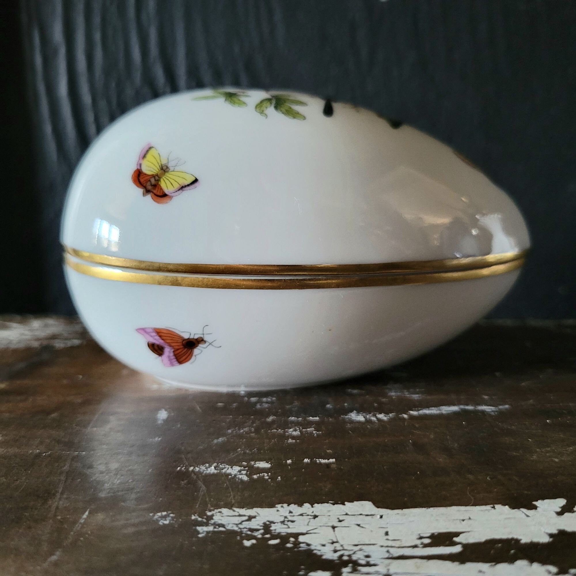 ヘレンド 鳥 陶器置物 ヴィンテージ ヘレンド ロスチャイルド 鳥 卵型