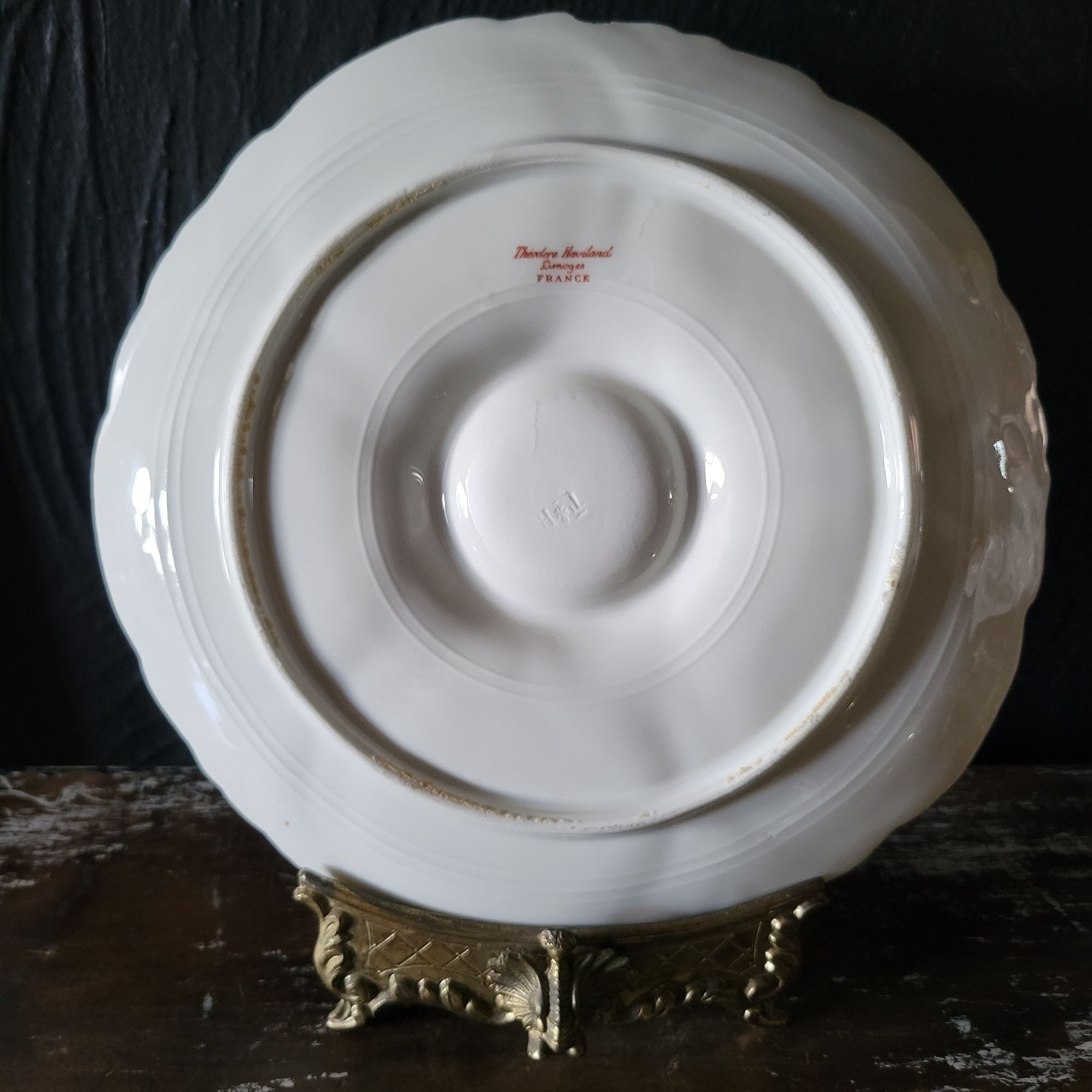 Antique Theodore Haviland Limoges Oyster Plate With Pink Etsy