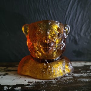 Antique EAPG Richards & Hartley Glass Co's Amber Darwin Toothpick