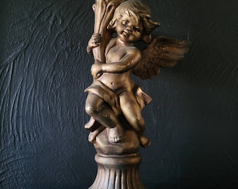 Vintage Ceramic Angel Cherub Candle Holder
