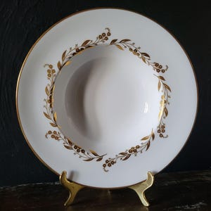 Vintage Royal Worcester Saguenay Coupe Soup Bowl Gold Floral Made In England